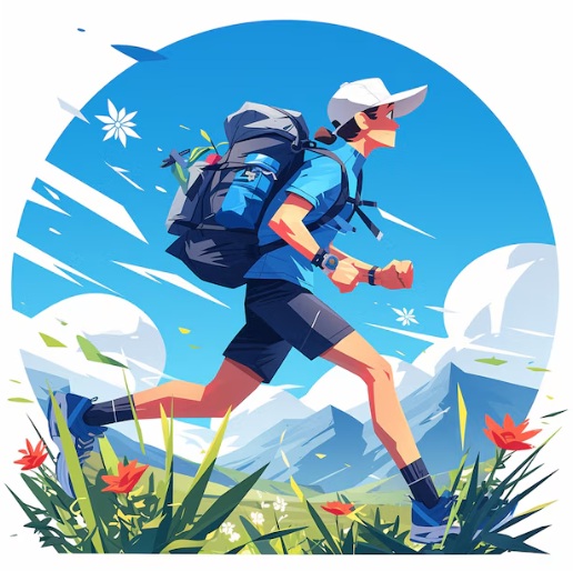 Club runner in the mountains